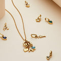 Gold Tone Chain Necklaces With Twelve Colorful Heart Birthstones view 2
