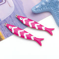 Enamel Stainless Steel Long Fish Double Sided charm pendants for DIY necklaces bracelets earrings