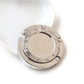 Round Folding Handbag Table Hook with Crystal Rim Setting view 2