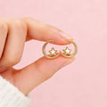 Moon and Star Stud Earrings in Silver Black and Gold Tone view 6