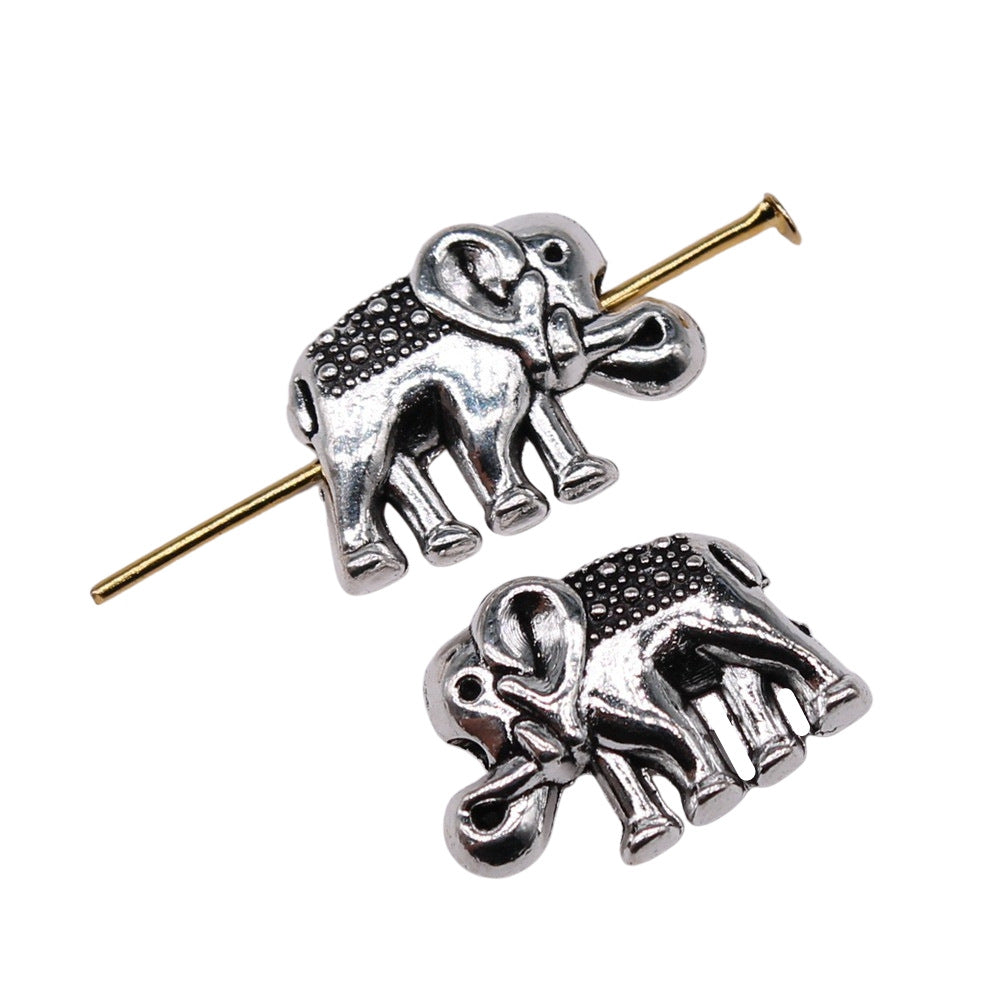 16x12mm 2.12g Antique Silver Zinc Alloy Elephant Large Hole Beads for Bracelet Jewelry Making