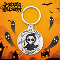 Delightful Grim Reaper Round Wood Plaque Split Ring Keychain view 2