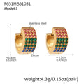 Four Row Crystal Hoop Earrings in Seven Colors and Three Sizes view 6