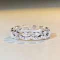 Clear Crystal Crown Openwork Silver Tone Ring Polished Jewelry Accessory view 1