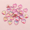 Iridescent Mermaid Scale Heart Resin Cabochons in Nine Colors view 8