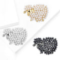 Clustered Pearl Sheep Metal Brooch in Three Finishes view 2