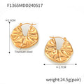 Crinkled Disc Hoop Earrings in Gold and Silver Tone view 6