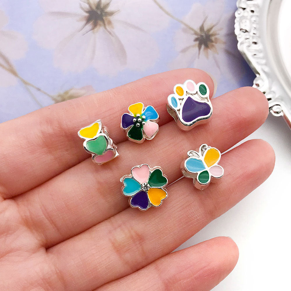 Enamel Zinc Alloy Heart Enamel Charm Pendants Style 3436