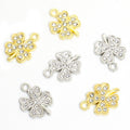Clear Crystal Flower Metal Jewelry Charms, 2 Finishes view 5