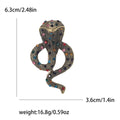 Textured Alloy Cobra Snake Rhinestone Brooch Pin Four Colors view 9