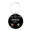 Black Acrylic Jesus Calling Phone Screen Round Keychain view 5