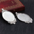 Floral Edge Oval Pendant Cabochon Settings in Four Finishes view 4