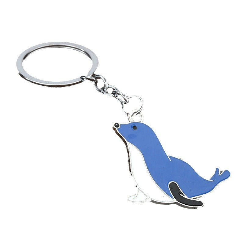 Cute Seal Zinc Alloy Keychain Gift Bag Charm Accessory