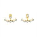 Three Hole Adjustable Zircon Curve Earrings Gold Steel view 5