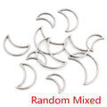Open Crescent Moon Stainless Steel Charms in Two Finishes view 2