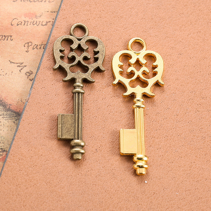 48x17mm Vintage Double-Sided Key Alloy Charm Pendant