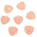 Pink Alphabet Heart Enamel Charms in Gold Tone, 26 Letters and Set view 11