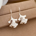 Pastel Folded Leaf Drop Hook Earrings in Three Soft Colors view 8
