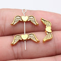 Winged Heart Small Hole Metal Bead in Three Vintage Finishes view 6