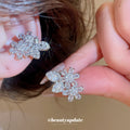 Crystal Flower and Bow Clip On Earrings in Two Designs view 3