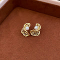 Filigree Butterfly And Crystal Stud Earrings Fashion Jewelry view 6