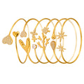 Open Bangle Bracelets Star Heart Coral Flower Zircon Steel view 5