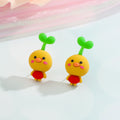 Sprout Topped Cartoon Animal Stud Earrings in Five Pair Designs view 5