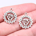 Seven Chakra Symbol Openwork Metal Pendants in Silver Tone view 6