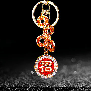 Crystal Five Coin Fortune Keychains in Five Colors plus Assorted