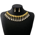 Gold Filigree Teardrop Necklace Earring Sets Four Colors view 5