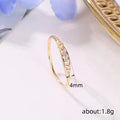 Slim Half-Eternity Clear Stone Ring In Three Metal Tones view 5