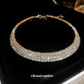 Silver Rhinestone Tennis Choker Single Double Triple Layer view 4