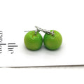 Silver Tone Realistic Mandarin Orange Fruit Hook Earrings view 2