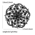 Openwork Nest Brooch in Metal with Interlaced Metal Branches and Colored Crystals view 7