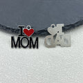Enamel I Love Mom Dad Heart Letter Charm Pendant Two Styles view 2
