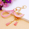 Enamel Folding Fan Keychains in Five Colors with Double Tassels view 6