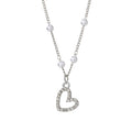 Silver Heart Pendant Pearl Station Necklaces Four Styles view 8