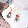 Christmas Enamel Dangle Earrings Gold Hooks 8 Styles view 3