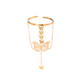 Gold and Silver Butterfly Chain Open Upper Arm Cuffs view 5