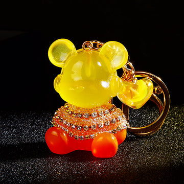 Bubble Pearl Seated Bear Keychains in Five Colors plus Assorted Option