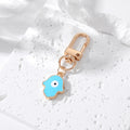 Gold Tone Enamel Hamsa Evil Eye Clip Keychains in Four Colors view 4