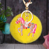 Pink-Horse Yellow-Pompom