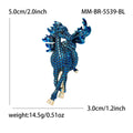 Rhinestone Running Horse Brooch Pave Gold Tone Animal Pin view 3