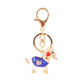 Metal Horse Keychain With Rhinestone Heart, Split Ring And Clasp view 5