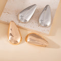 Gold and Silver Mirror Teardrop Statement Stud Earrings view 4