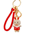 Jeweled Happy Shirt Rabbit Keychain in Multiple Pictured Colors view 5