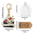 Mothers Day Envelope Floral Enamel Keychain Gold Clasp view 2