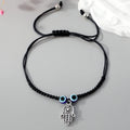 Braided Cord Hamsa and Blue Evil Eye Adjustable Bracelets view 3