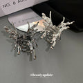 Silver Tone Sculpted Butterfly Hair Claw With Liquid Metal Look view 3