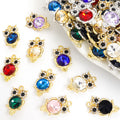 Crystal Eye Owl Metal Jewelry Charms, 20 Colorways view 1